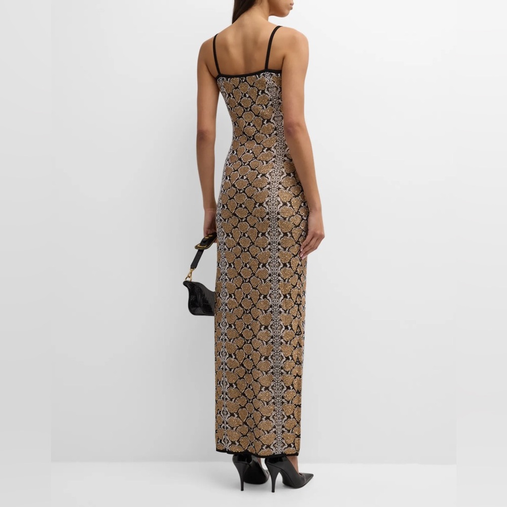 Balmain Python Print Knit Maxi Dress - Picture 2 of 8